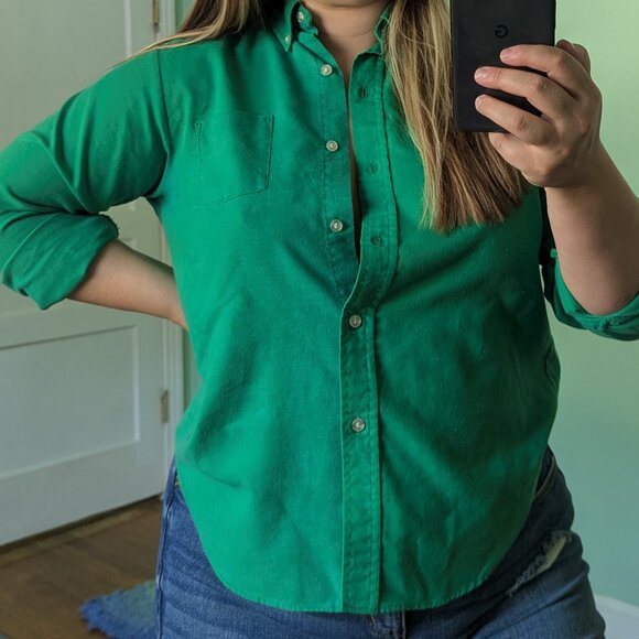 Maggie Sweet Thrifted Green Button Up - Picture 4 of 4